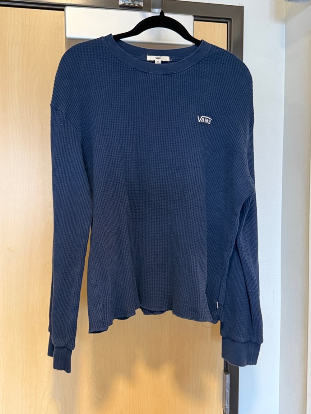 Vans Navy Waffle-Knit Crewneck Sweatshirt